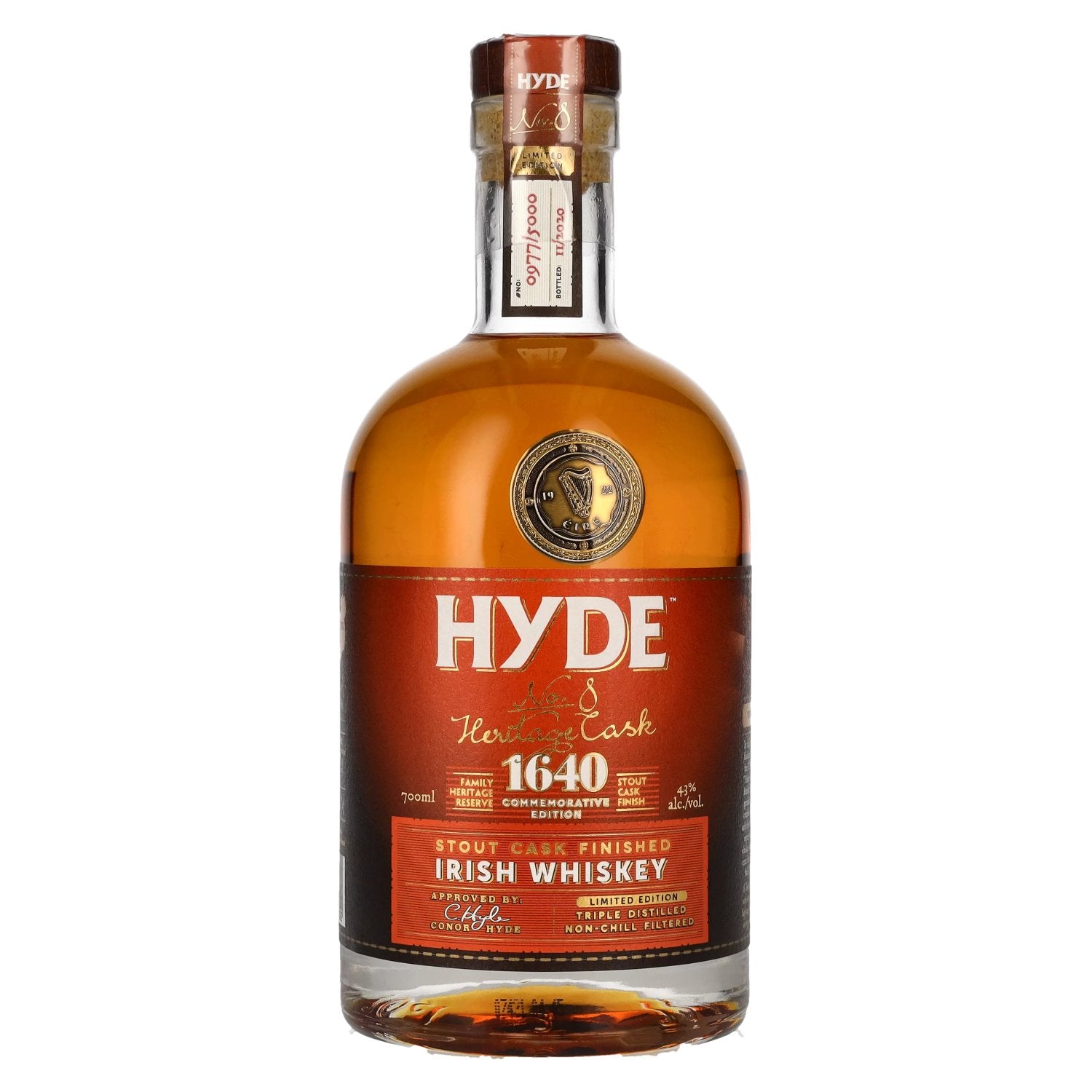 Hyde No. 8 Heritage Cask 1640 Stout Cask Matured Single Grain Irish Whiskey