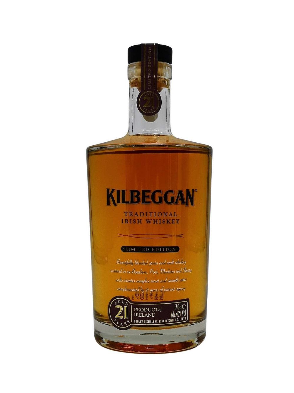 Kilbeggan 21 Year Old Limited Release Irish Whiskey Cask Strength