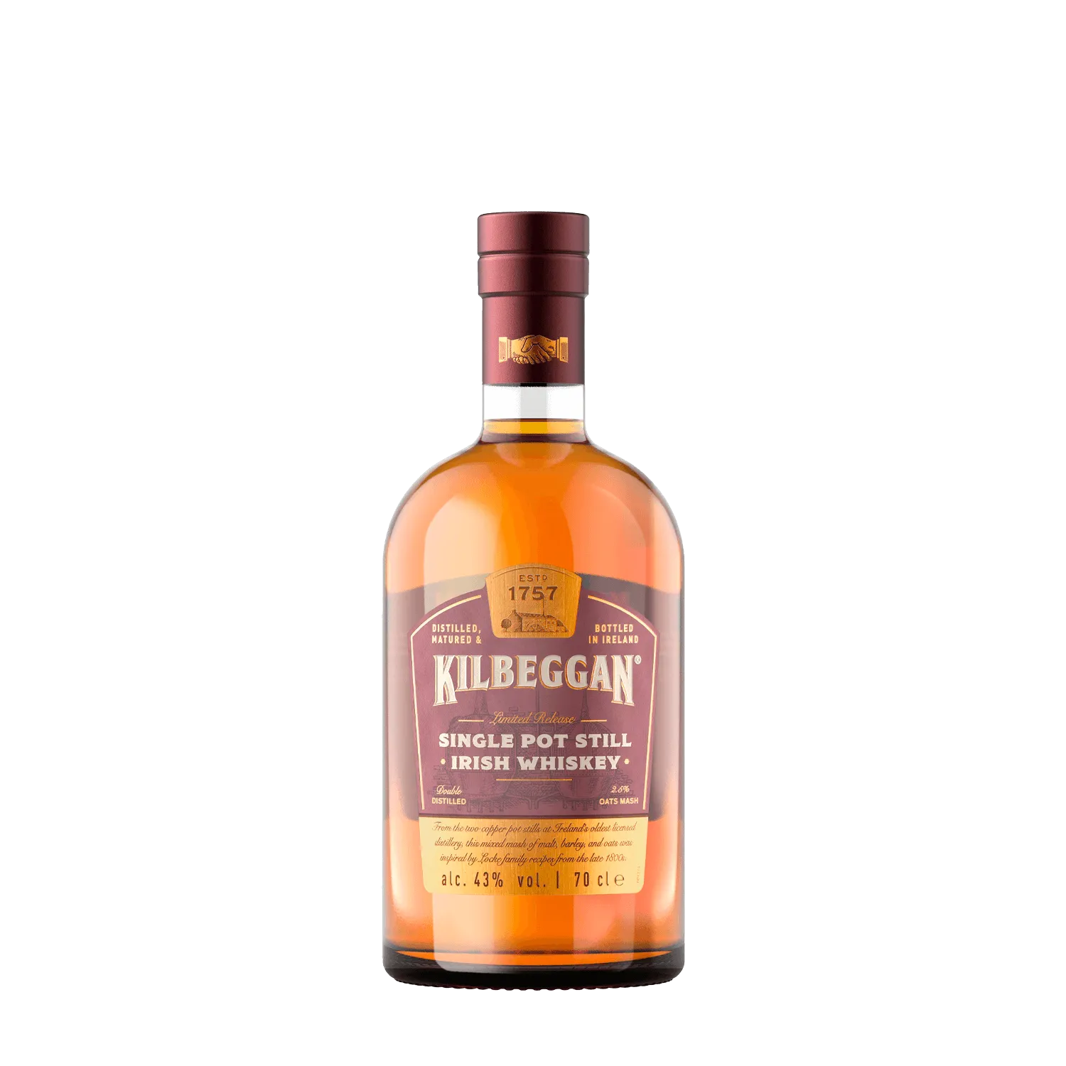 Kilbeggan Single Pot Still Irish Whiskey Sherry Cask Finish